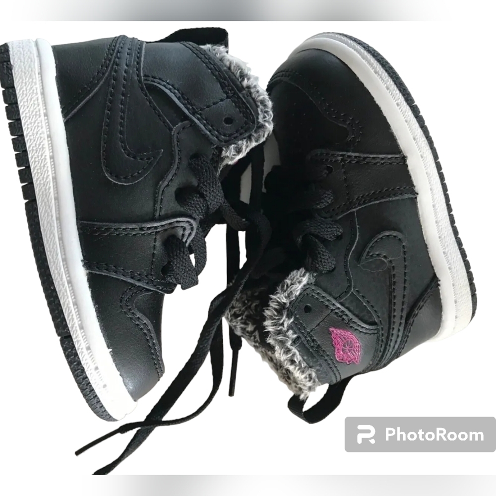 Nike Air Jordan Retro 1 High GT Black Deadly Pink TD Toddler Size 10C Girls